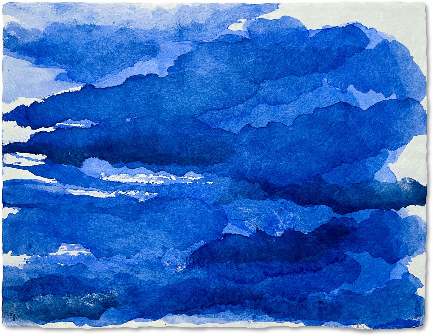 Marc Dubrule - La tête dans les nuages, 2025 (Encre japonaise sur washi - 34x44,5cm)