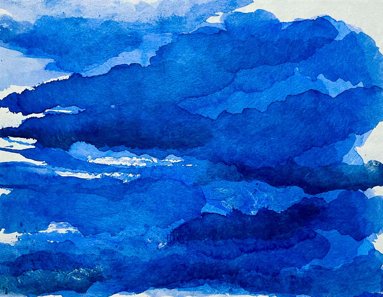 Marc Dubrule - La tête dans les nuages, 2025 (Encre japonaise sur washi - 34x44,5cm)